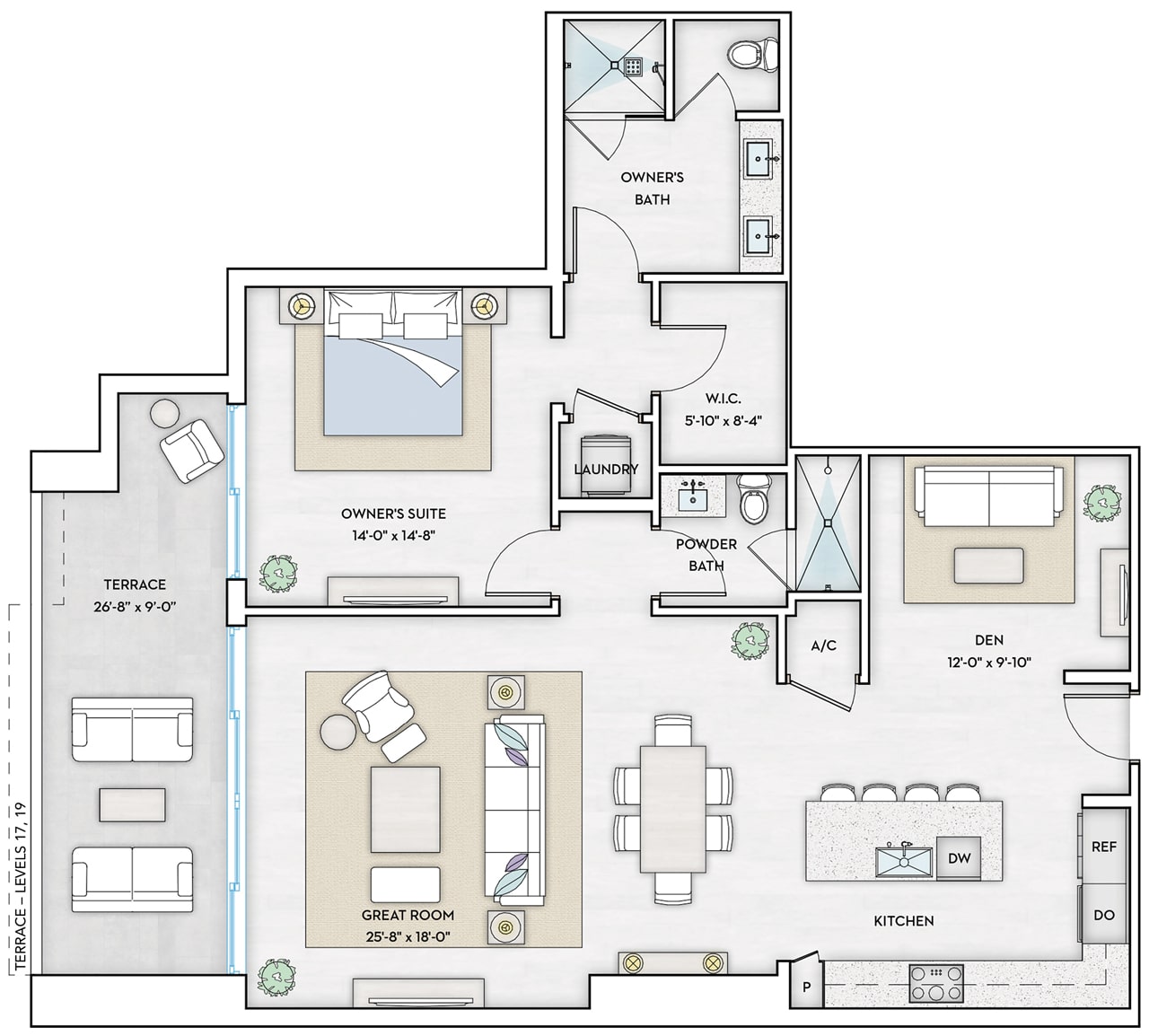1000 Live of Arts Residence - HARBOR 1A - Floorplan Image