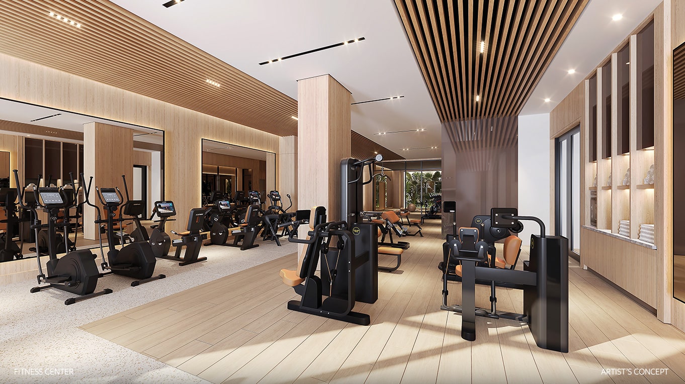 Luxury fitness center in Sarasota condo building