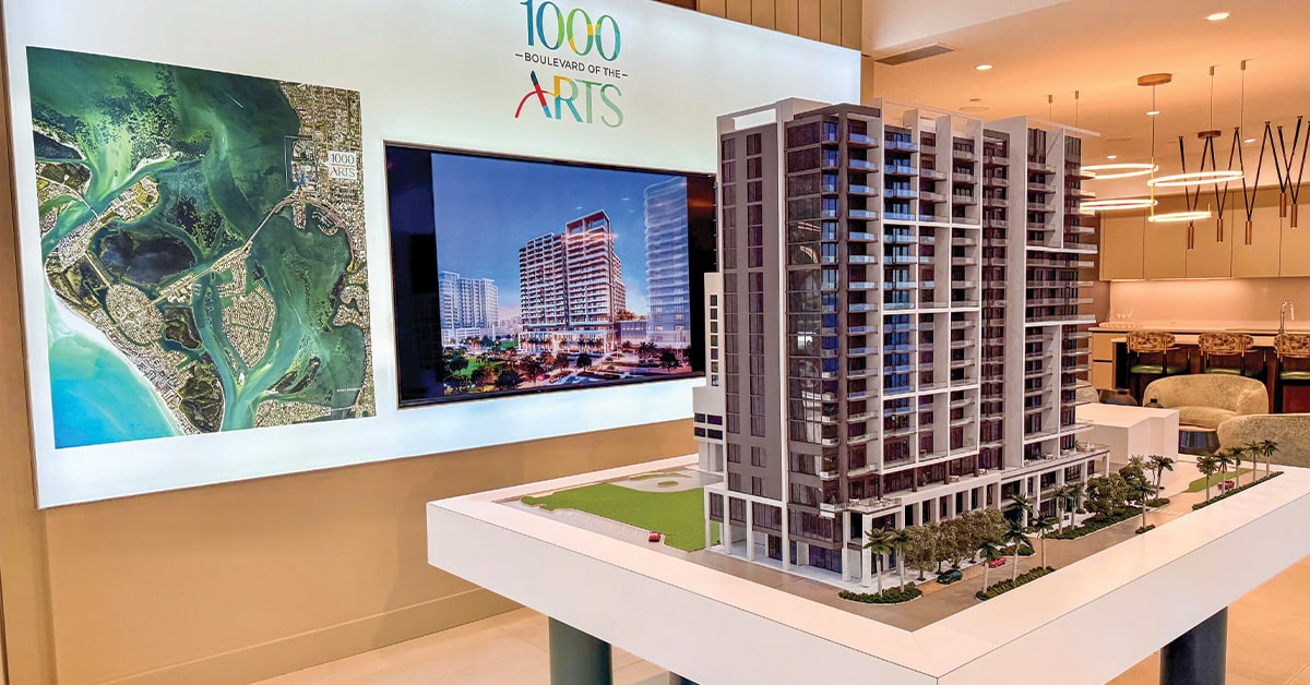 1000 Boulevard of the Arts Scale Model - luxury condo in Sarasota Bay