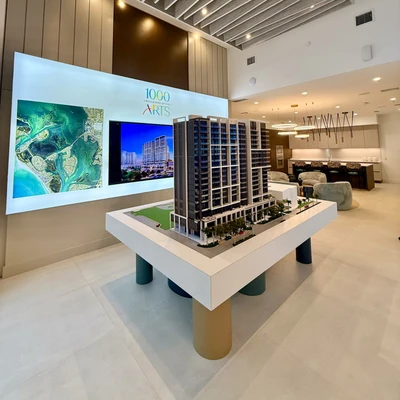 1000 Boulevard of the Arts Sales Gallery showcasing model and interior design