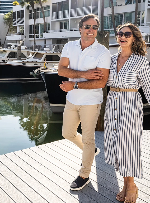 Residents enjoying Quay Harbor and marina lifestyle at 1000 Boulevard of the Arts luxury residences in Sarasota